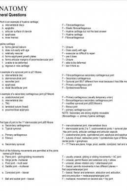 ANATOMY General Questions PDF - Dr Notes