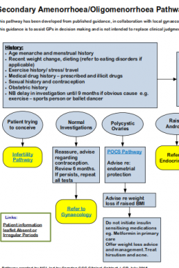 Secondary Amenorrhoea Oligomenorrhoea Pathway PDF - Dr Notes